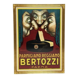 Achille Mauzan Original 1930 Bertozzi Parmigiano Reggiano Lithograph Poster For Sale