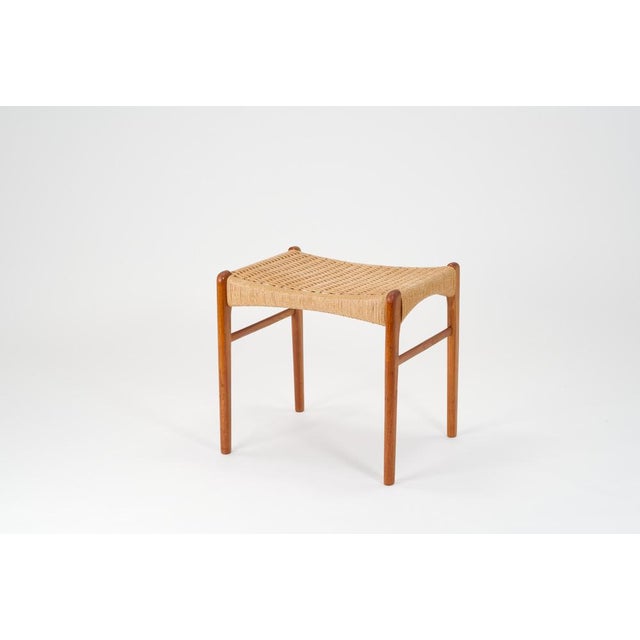 Danish Model GS85 Stool in Teak and Paper Cord by Peder Kristensen for Glyngøre Stolefabrik, Denmark, 1960s For Sale - Image 6 of 16