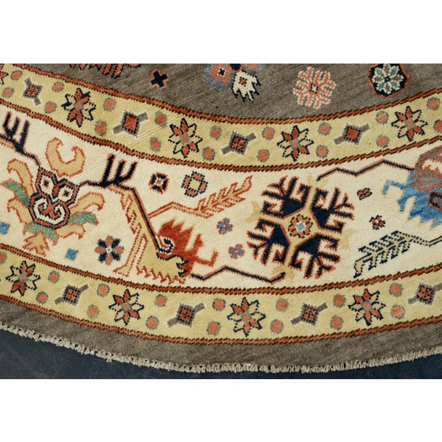Oriental Hand Knotted Round Rug 9' x 9'1" #17102 For Sale - Image 4 of 8