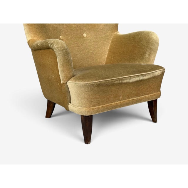 Pink Ilmari Lappalainen, Lounge Chairs, Beech, Velvet, Finland, 1950s For Sale - Image 8 of 12