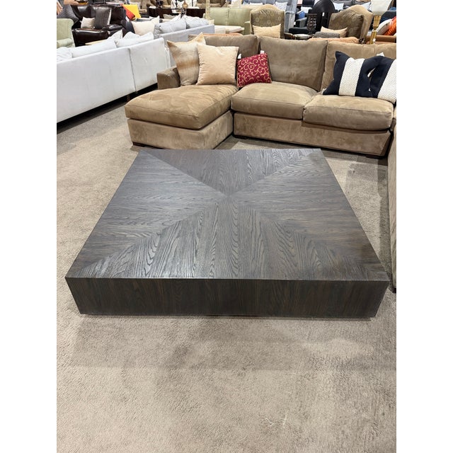 Restoration Hardware “Machinto” Square Coffee Table in Dark Oak For Sale In Las Vegas - Image 6 of 6