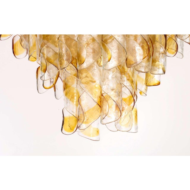 Italian Mazzega Multi-Tier Glass Chandelier For Sale - Image 4 of 6