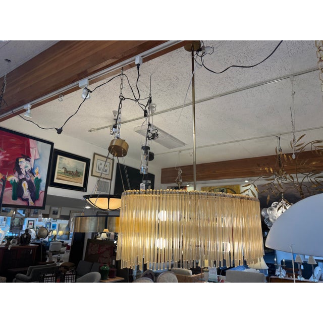 Ethan Allen Orchard Midcentury Brass Chandelier For Sale - Image 10 of 12