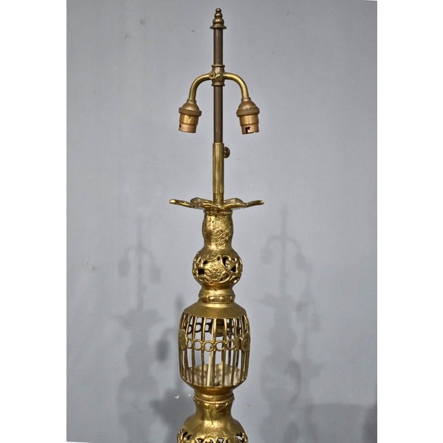 Large French Brass Candlesticks, 1910s, Set of 2 For Sale - Image 4 of 6