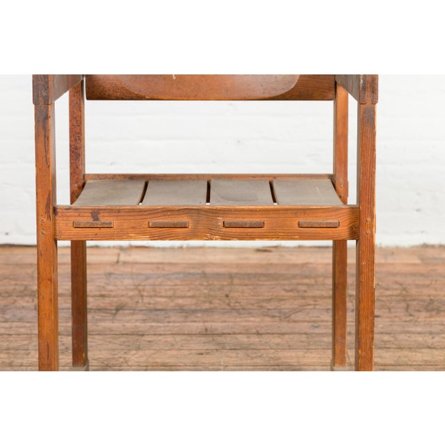 Wood Artist Industrial Style Vintage Desk Chair With Rustic Character For Sale - Image 7 of 12