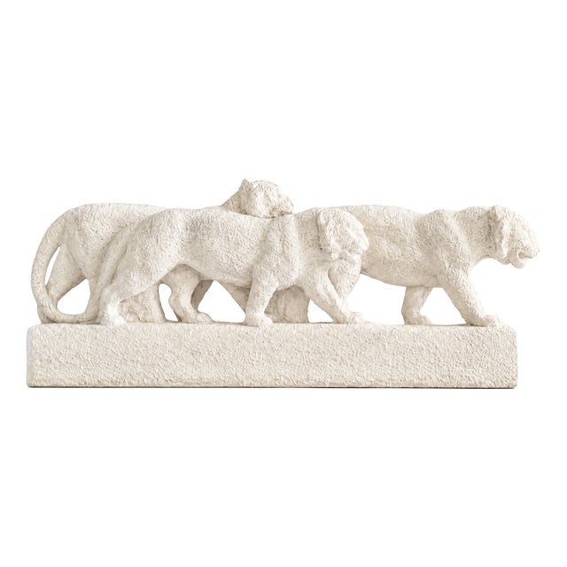 ODYV, Ceramic Lionesses Sculpture, 1930, Ceramic and Enamel For Sale