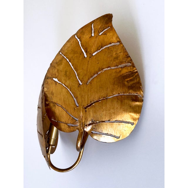 Large Mid-Century Double Leaves Monstera Sconces by Hans Kögl, 1970s, Set of 2 For Sale - Image 14 of 18