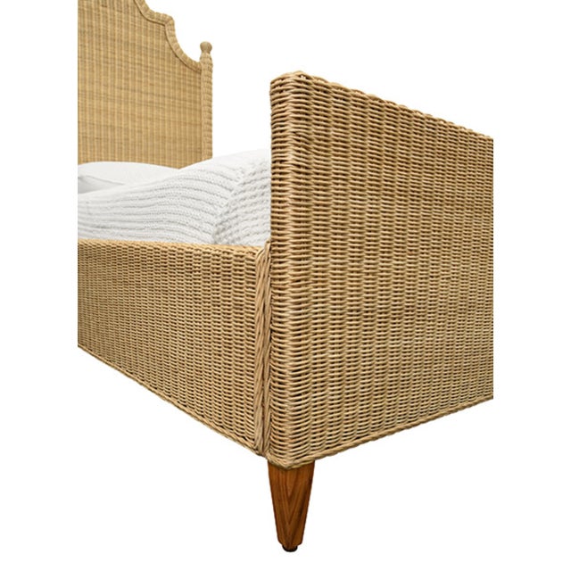 Rustic Matthew Izzo Home Chamberlain Twin Rattan Bed With Arched Headboard, Footboard, and Side Rails For Sale - Image 3 of 12