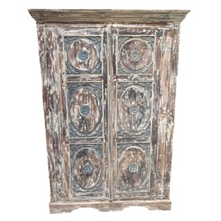 Shabby Chic Distressed Armoire For Sale