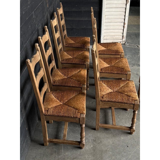 Oak Farmhouse Dining Chairs, 1925, Set of 8 For Sale - Image 3 of 18