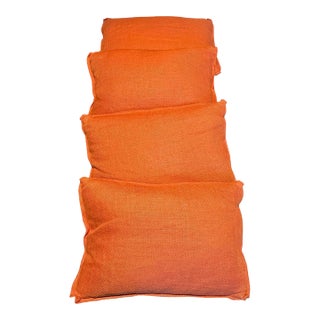 Orange Textured Accent Pillows For Sale