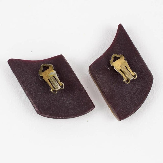 Kaso Geometric Multicolor Harlequin Acrylic Resin Earrings For Sale - Image 4 of 6