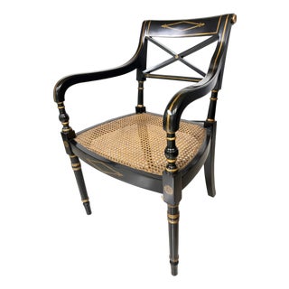 Vintage Neoclassical Lounge Chair (Black & Gold) For Sale