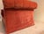 1980s Bernhardt Flair Channel-Tufted Scroll-Arm Terracotta Velvet Loveseat For Sale - Image 11 of 12