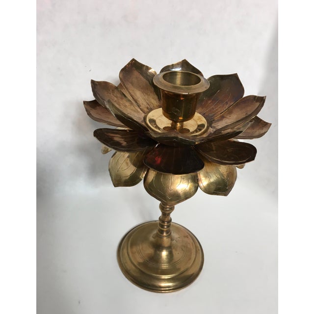 Brass Lotus Flower Candle Holder Chairish