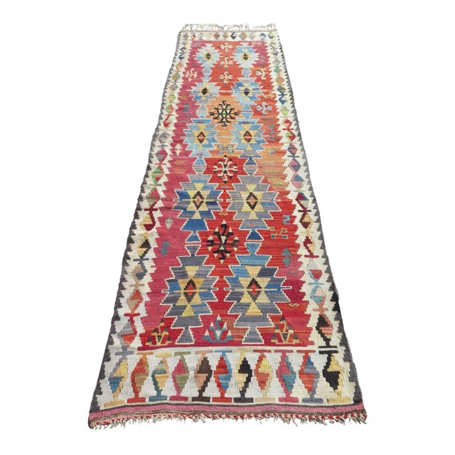 Vintage Turkish Runner Rug - 36" X 125" For Sale