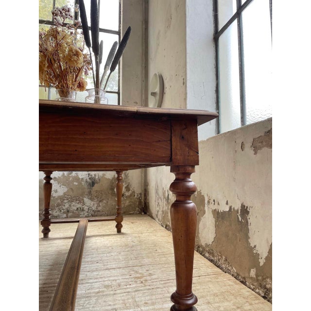 Drapery Farmhouse Table in Walnut For Sale - Image 9 of 18