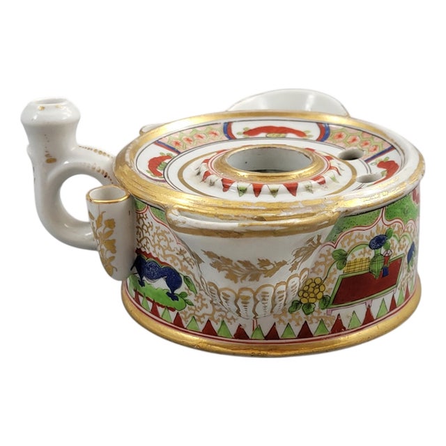 Compartments Porcelain Inkwell from Worcester, 1820 For Sale