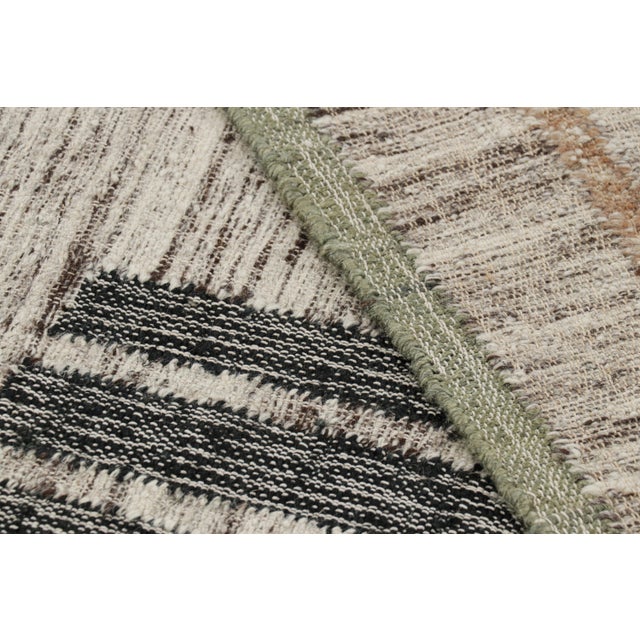 Textile Rug & Kilim’s Abstract Flatweave with Beige, Cream, and Black Geometric Patterns - 9x12 For Sale - Image 7 of 7