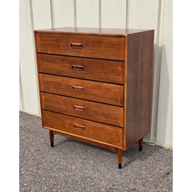 1960s Lane Acclaim 5 Drawer Tall boy Dresser For Sale - Image 4 of 7