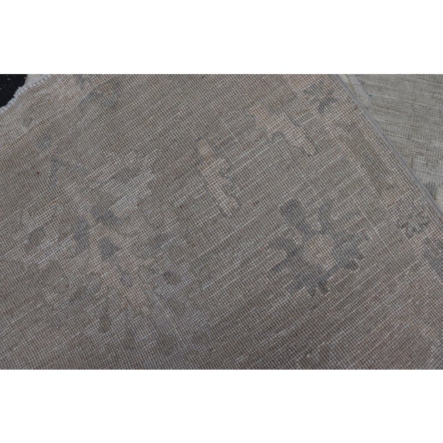 Afghanistan Oushak Rug With Soft Sage Gray Field and Tribal Motifs For Sale - Image 10 of 10
