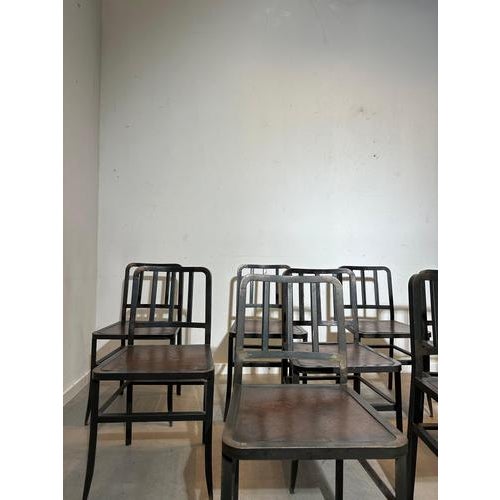 Industrial Industrial Wooden Chair with Metal Frame For Sale - Image 3 of 9