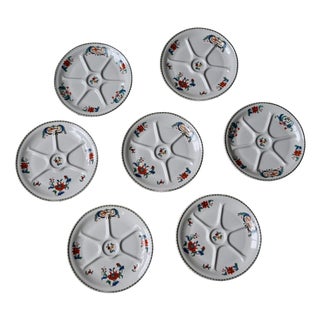 Vintage Fondue Set in Paris Porcelain, 1970s, Set of 7 For Sale