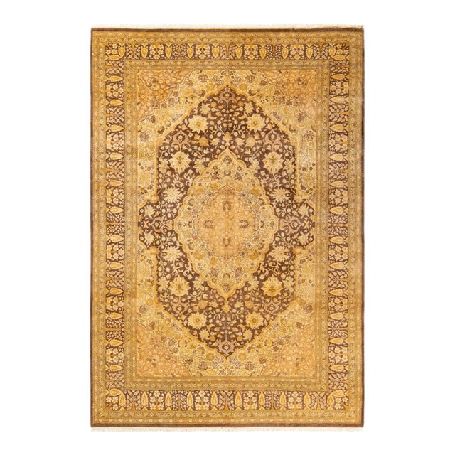 Mogul, One-of-a-Kind Hand-Knotted Area Rug - Brown, 6' 1" x 9' 0" For Sale
