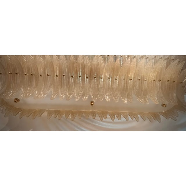 Mid-Century Modern Mid-Century Murano Glass and Brass Chandelier, 2000s For Sale - Image 3 of 9