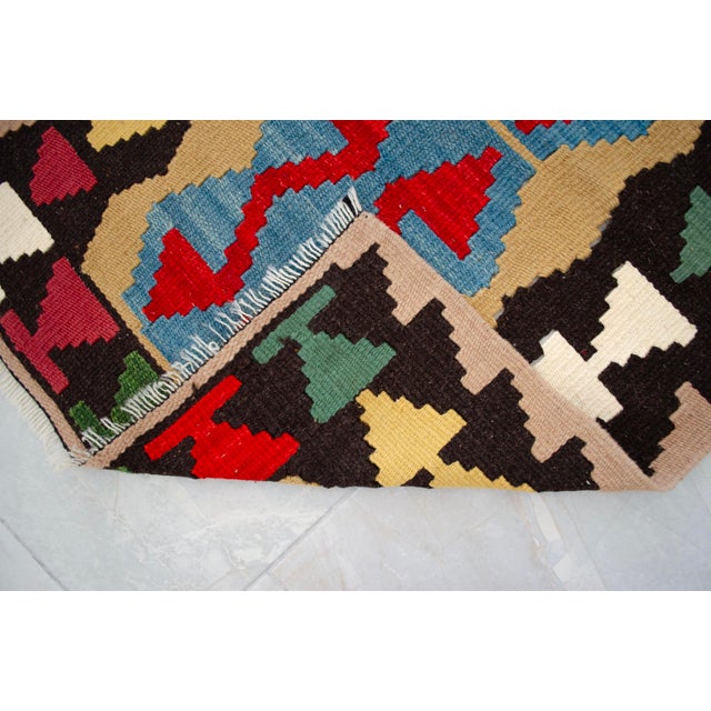 Handmade Rug Turkish Kilim Small Rug Entry Mat Doormat 2x3 Ft Approx For Sale - Image 9 of 11