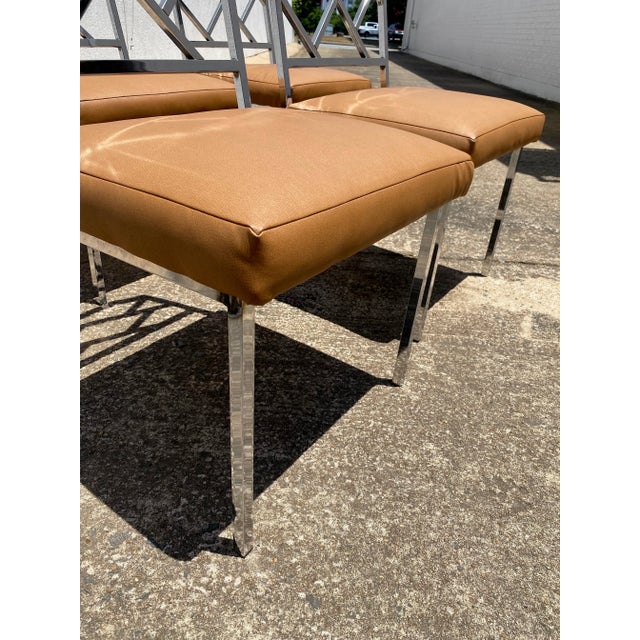 Mid 20th Century Vintage Milo Baughman Style Chrome Dining Chairs - Set of Four For Sale - Image 5 of 11