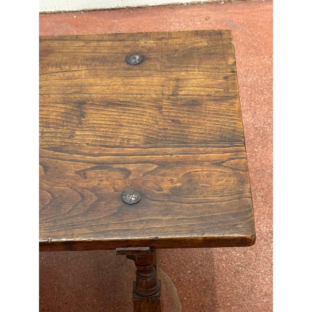 Brown Spanish Castilian Refectory Style Walnut & Wrought Iron Coffee Table, Early 20th For Sale - Image 8 of 14