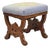 Antique Eastlake Victorian Burl Walnut Carved Curule Footstool Ottoman Stool For Sale