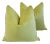 Custom Apple Green Velvet Feather/Down Pillows 24" Square - Pair For Sale