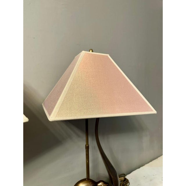 Metal French Extendable Brass Table Lamps, 1980s, Set of 2 For Sale - Image 7 of 11