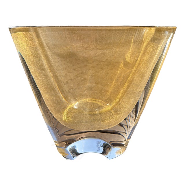 Thomas Fuchs Otium Ovale Gold Vase – 22k Gold Leaf Murano Glass – Italy For Sale