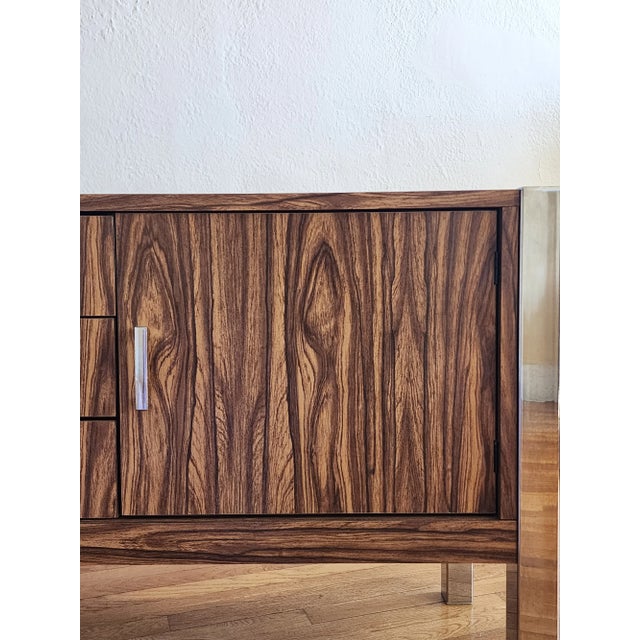 1960s Mid Century Modern Laminated Faux Rosewood Credenza For Sale - Image 5 of 12