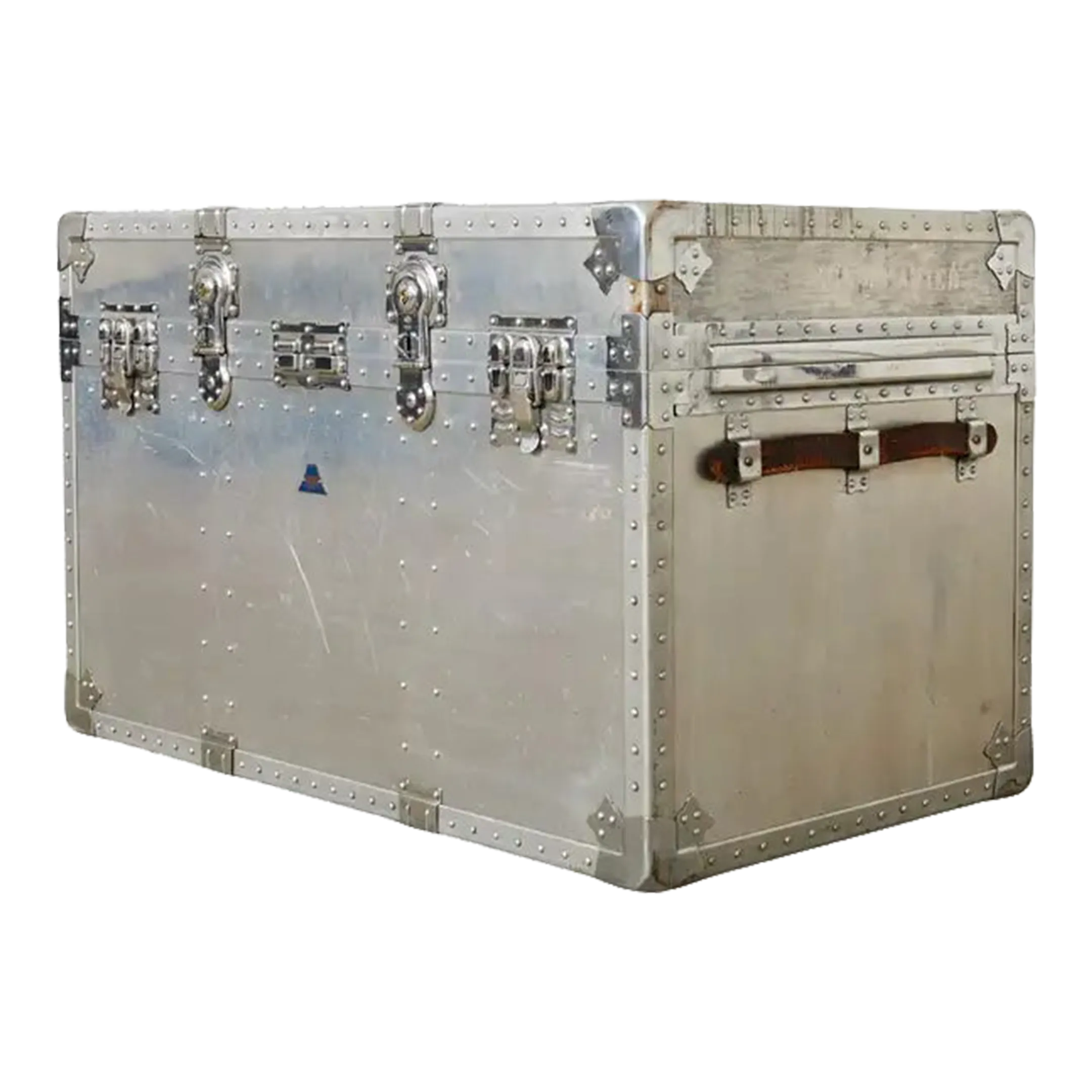 Midcentury Japanese Aluminum Steamer Travel Trunk by Kowa | Chairish