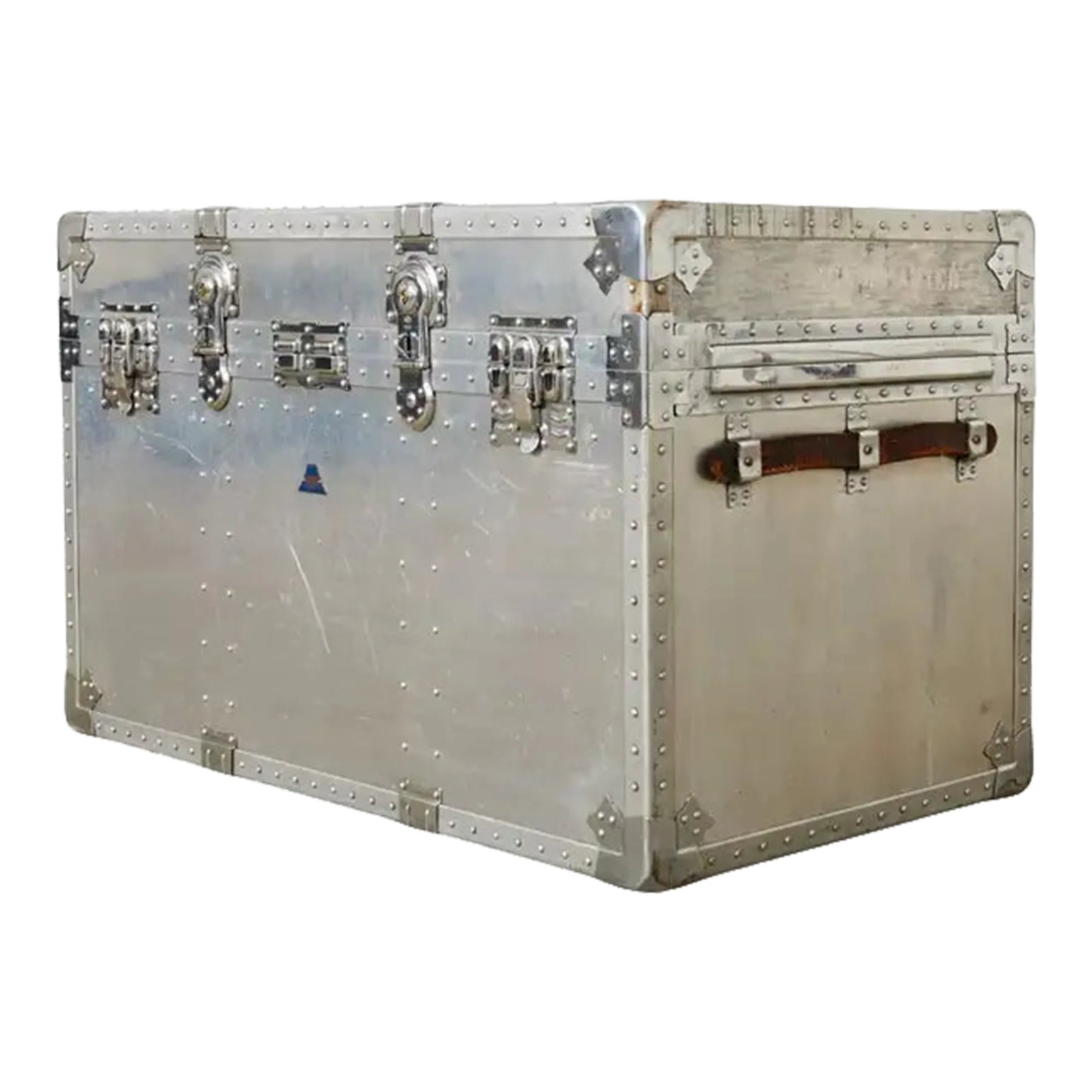 Midcentury Japanese Aluminum Steamer Travel Trunk by Kowa