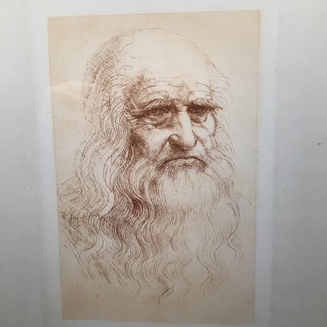 Antique Framed Leonardo Da Vinci - Early 20th Century Graphite Drawing Self Portrait For Sale - Image 12 of 12