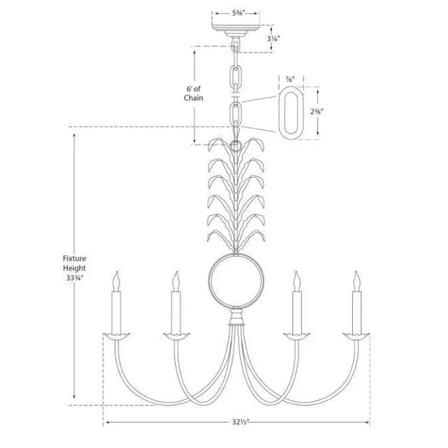 2020s Chapman & Myers for Visual Comfort Signature Gramercy Medium Chandelier in Gilded Iron For Sale - Image 5 of 5