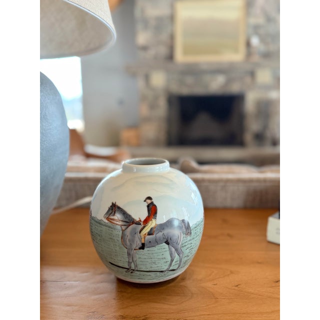 Fine Equestrian Ginger Jar For Sale - Image 4 of 12