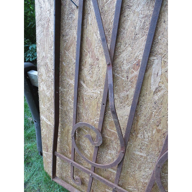 Antique Victorian Iron Gate or Garden Fence Element For Sale - Image 4 of 7
