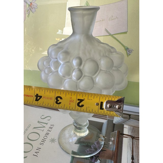 Vintage Frosted Glass Grape Cluster Decanter Chairish