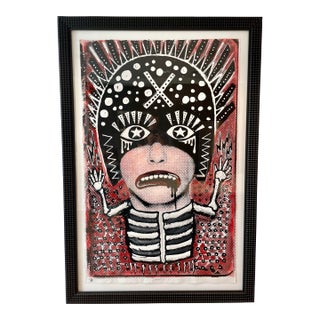 Carlos Hernandez Large-Scale Punk Screen Print — Signed Mixed Media, Edition 1/1, 2022 For Sale