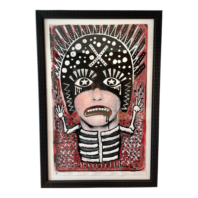 Carlos Hernandez Large-Scale Punk Screen Print — Signed Mixed Media, Edition 1/1, 2022 For Sale