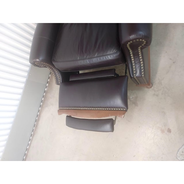 Thomasville Leather Recliner With Nailhead Trim Chairish