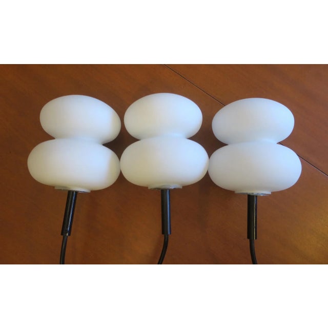 Mid-Century Organic Shaped Opal Glass Pendant Lights, Set of 3 For Sale - Image 5 of 10