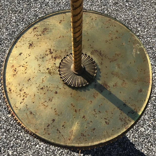Mid 20th Century Hollywood Regency Gold Leaf Side Table Floor Lamp by Nardini Studios For Sale - Image 5 of 12