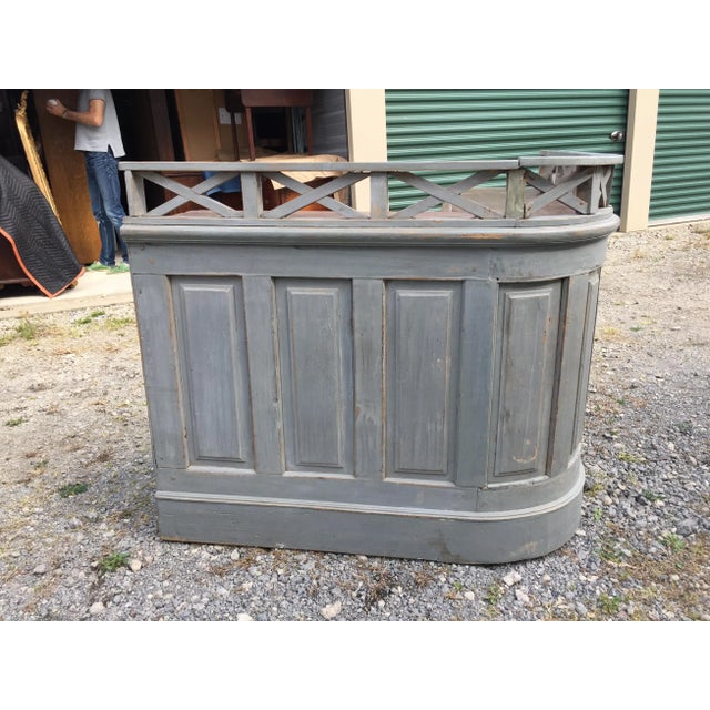 Pine and elm corner bar/counter from an early 19th century trade establishment, likely a small country village pub....